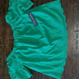 Off The Sholder Embroidered Blouse Sz L